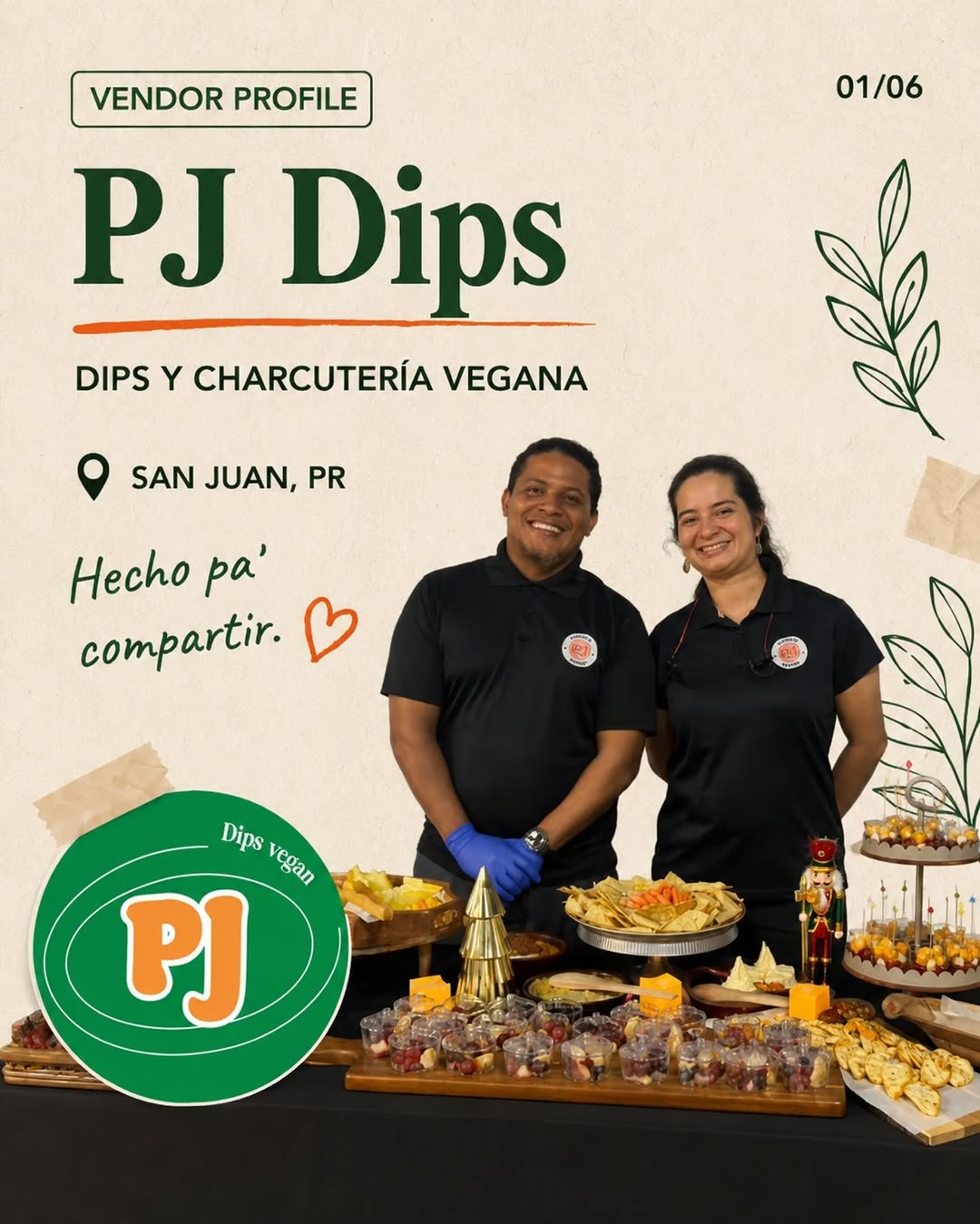 PJ Dips — dips y charcutería vegana, San Juan PR